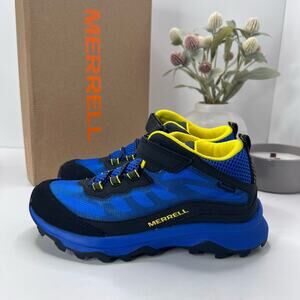 Merrell Moab Speed Mid Sneaker Boot Waterproof Blue MK265208 Kids 5.5M NWB